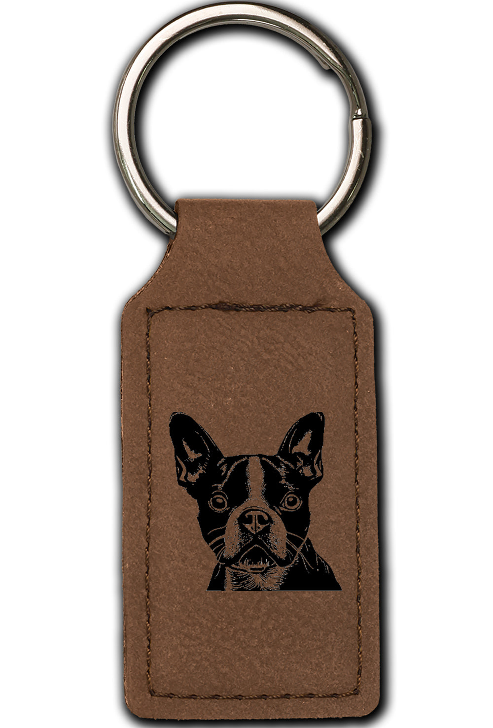 Boston Terrier Leatherette Key Chain