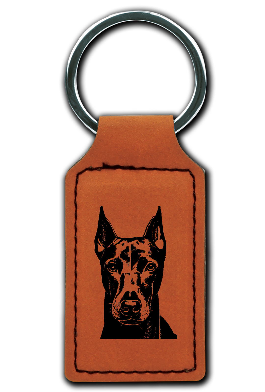 Doberman Leatherette Key Chain