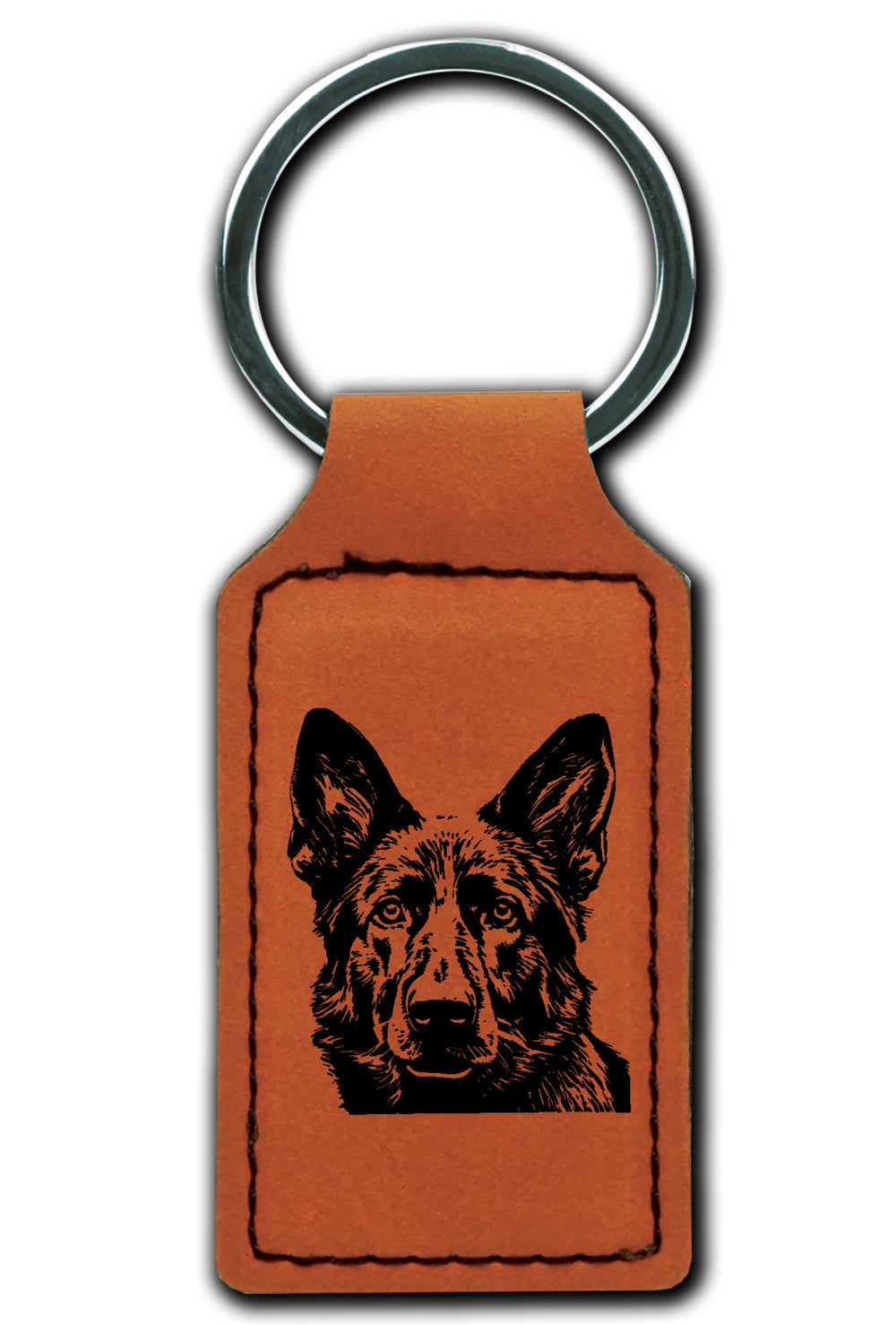 German Shepherd Leatherette Key Chain
