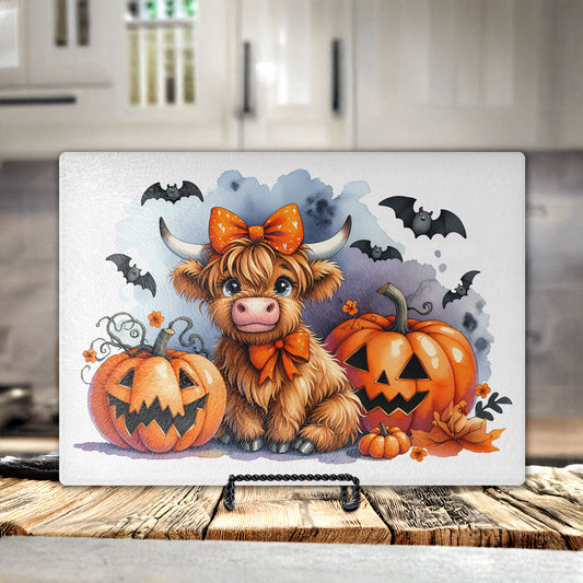 Highland Cow Halloween Cutting Board