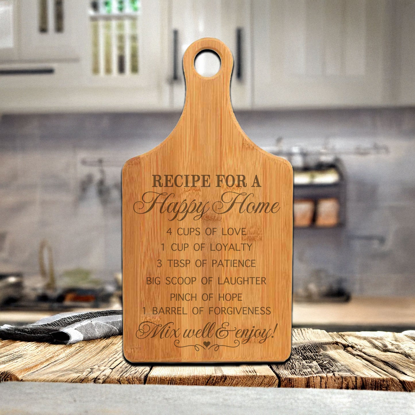 Happy Home Recipe Cutting Board