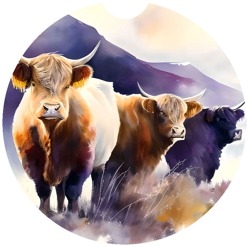 Highland Cow Car Coasters