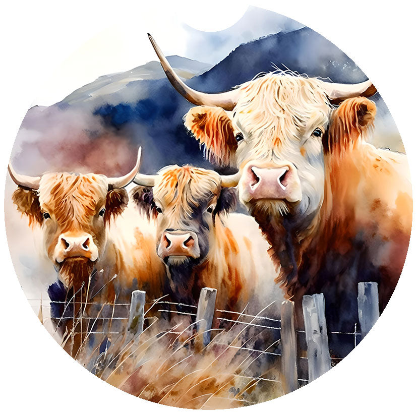 Highland Cow Car Coasters