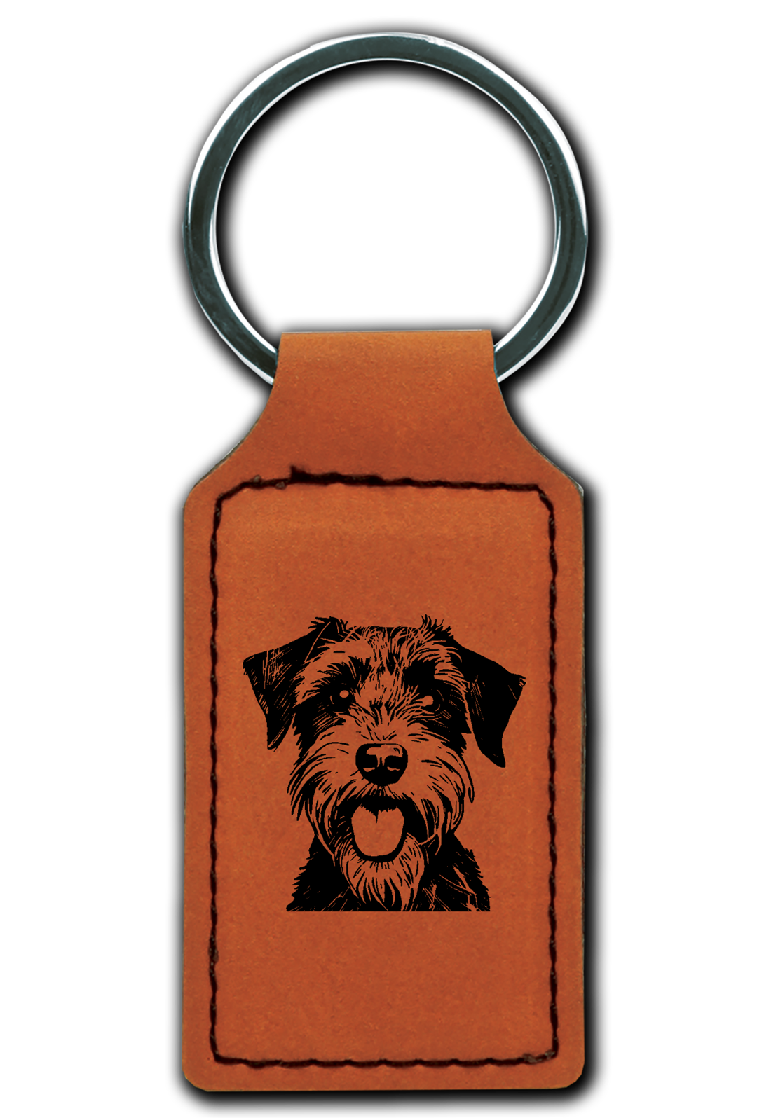 Schnauzer Leatherette Key Chain