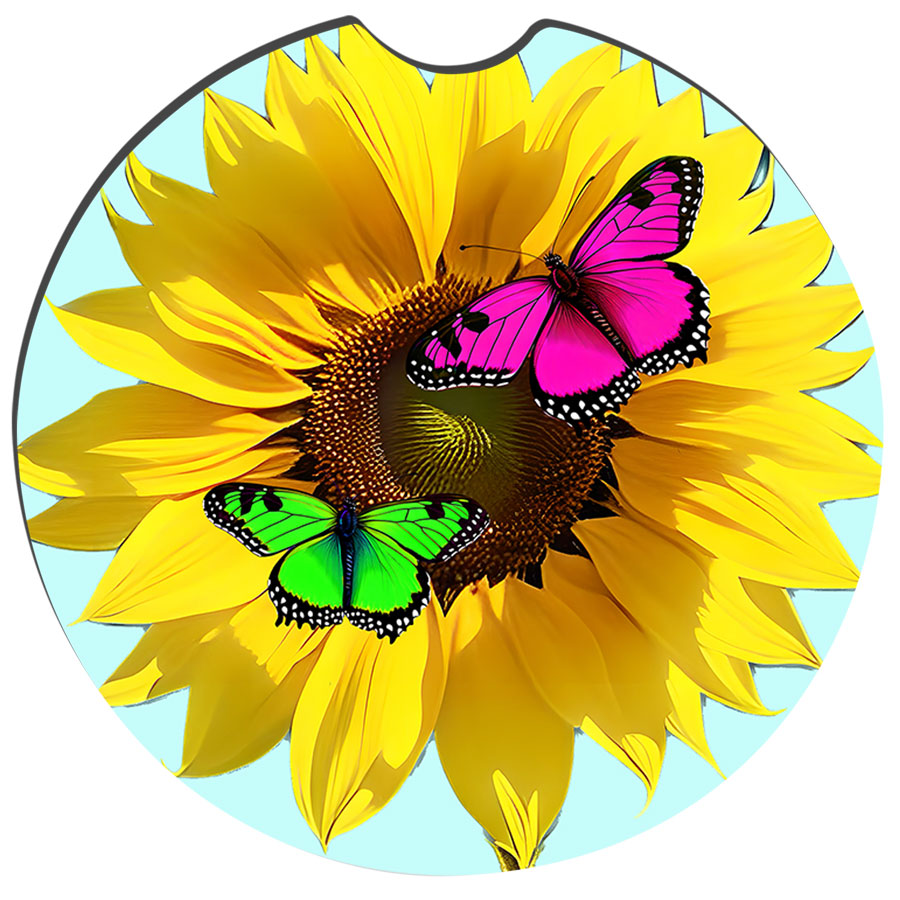 Sunflower Car Coasters