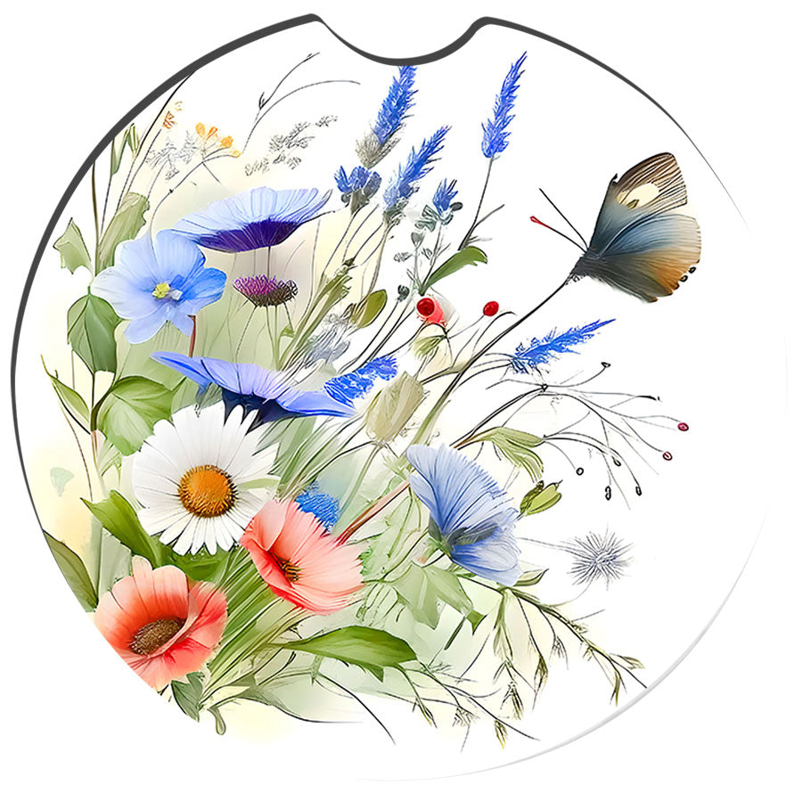 Wildflowers Car Coasters – Floral