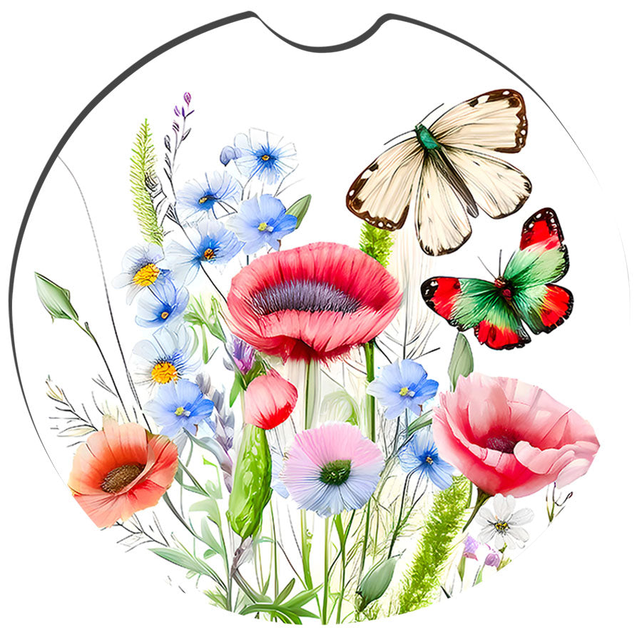 Wildflowers Car Coasters – Floral