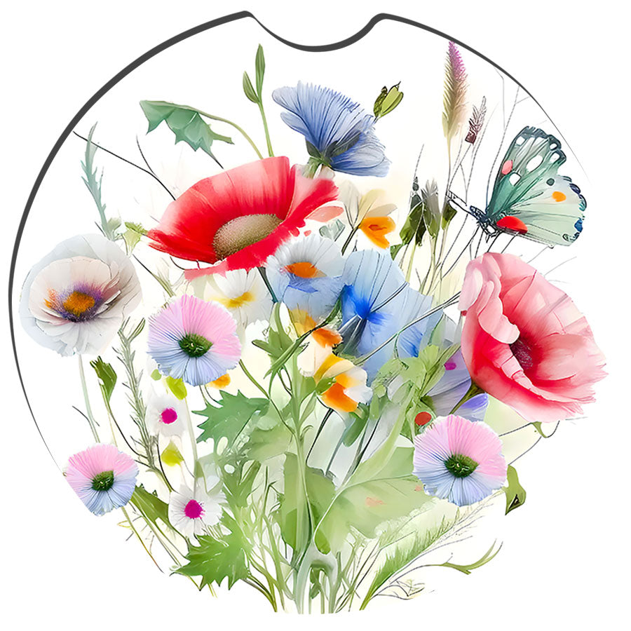 Wildflowers Car Coasters – Floral