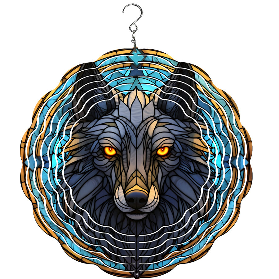 Black wolf wind spinner