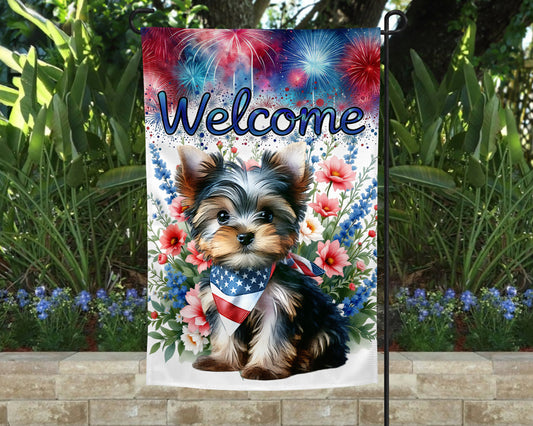 Yorkie Garden Flag