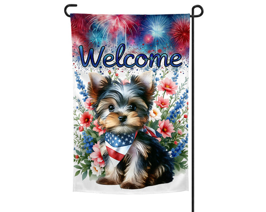 Yorkie Garden Flag