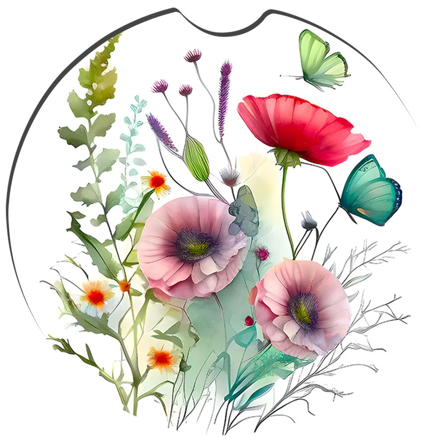 Wildflowers Car Coasters – Floral