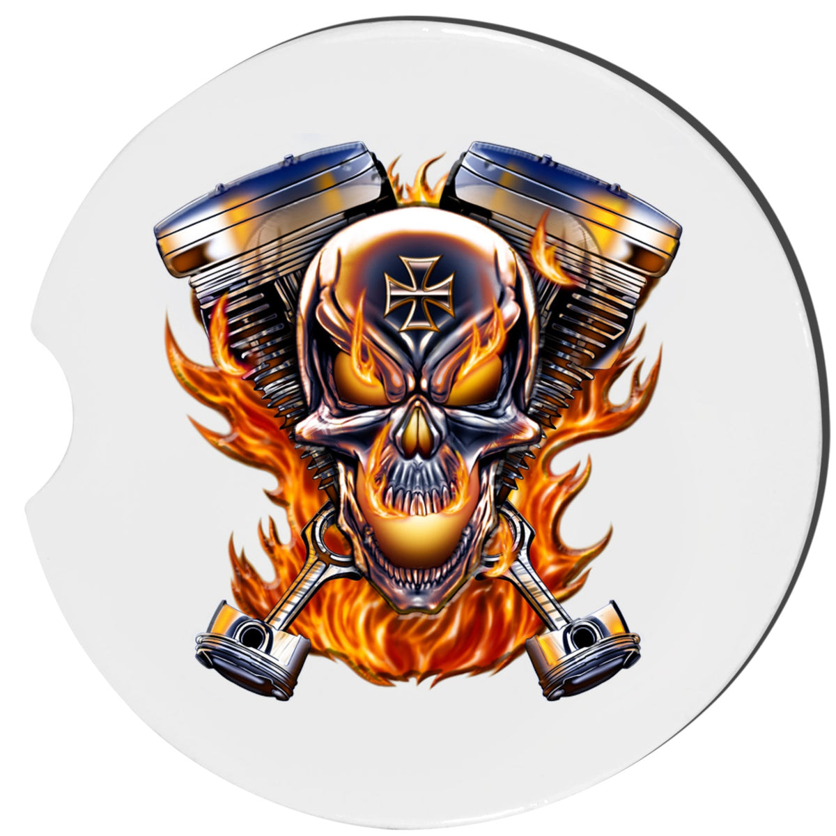 Biker Skull Car Coasters