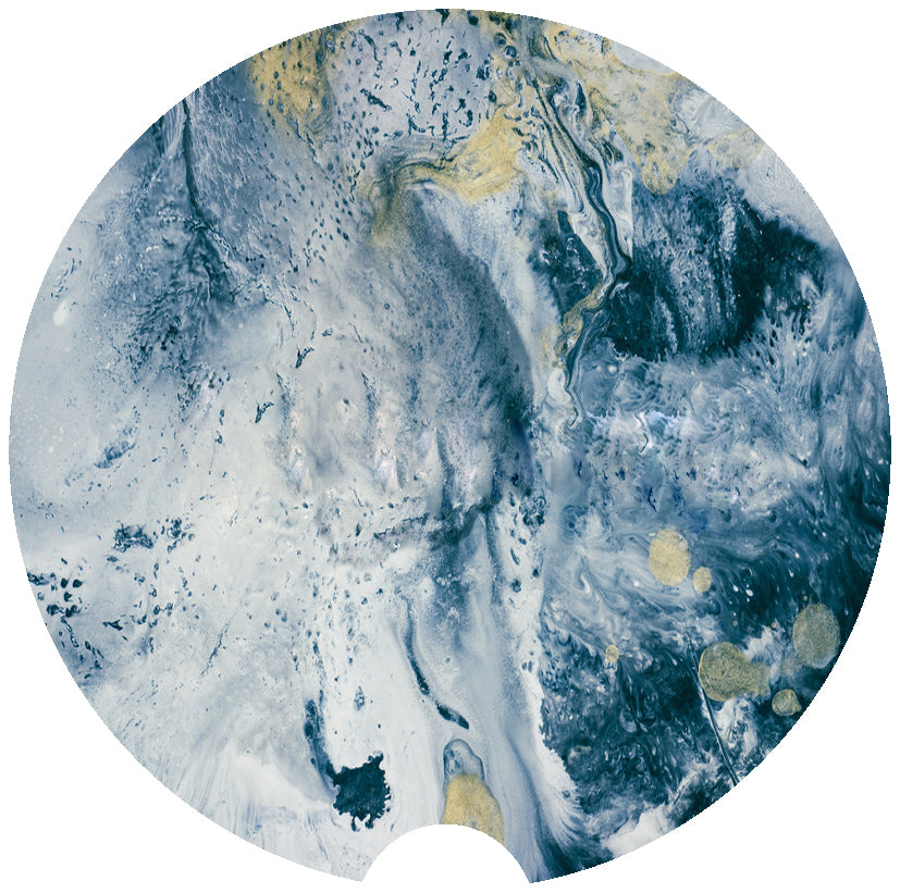 Blue & Yellow Marble Car Coasters