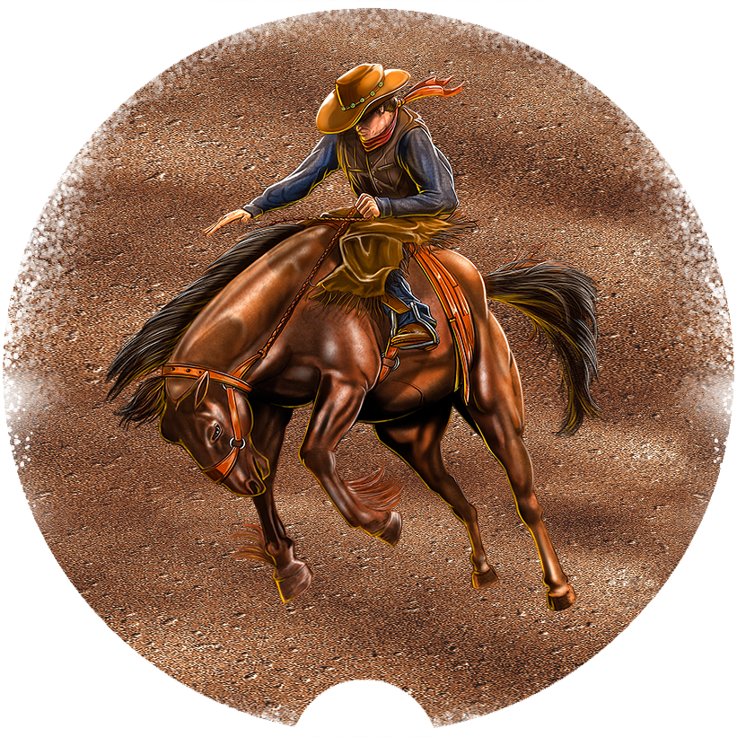 Bronc Rider Car Coasters