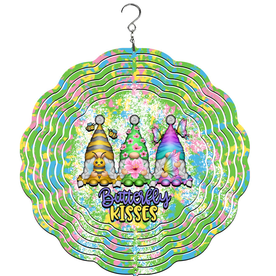 Butterfly Kisses Gnomes Wind Spinner