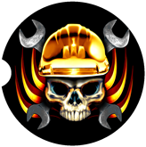 Construction Mechanic Skull Car Coasters