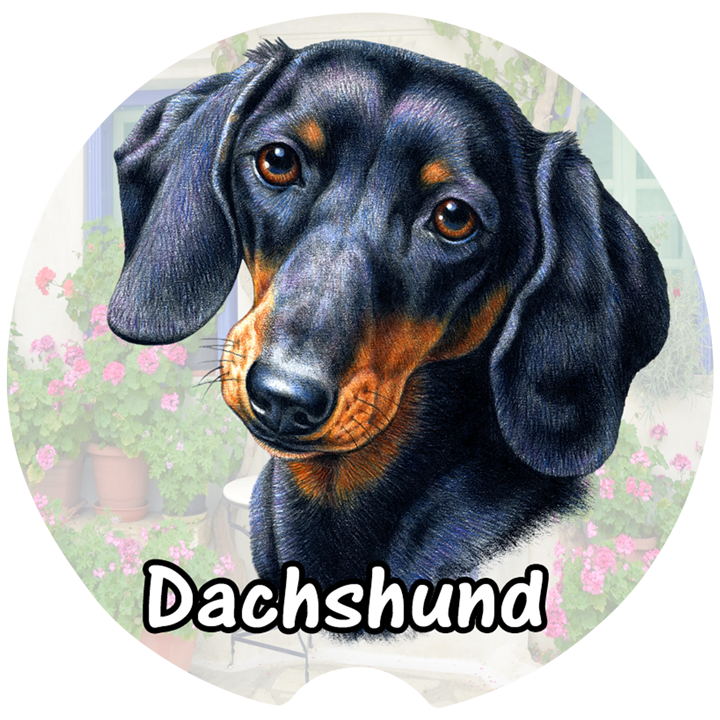 Dachshund Car Coasters – Blue