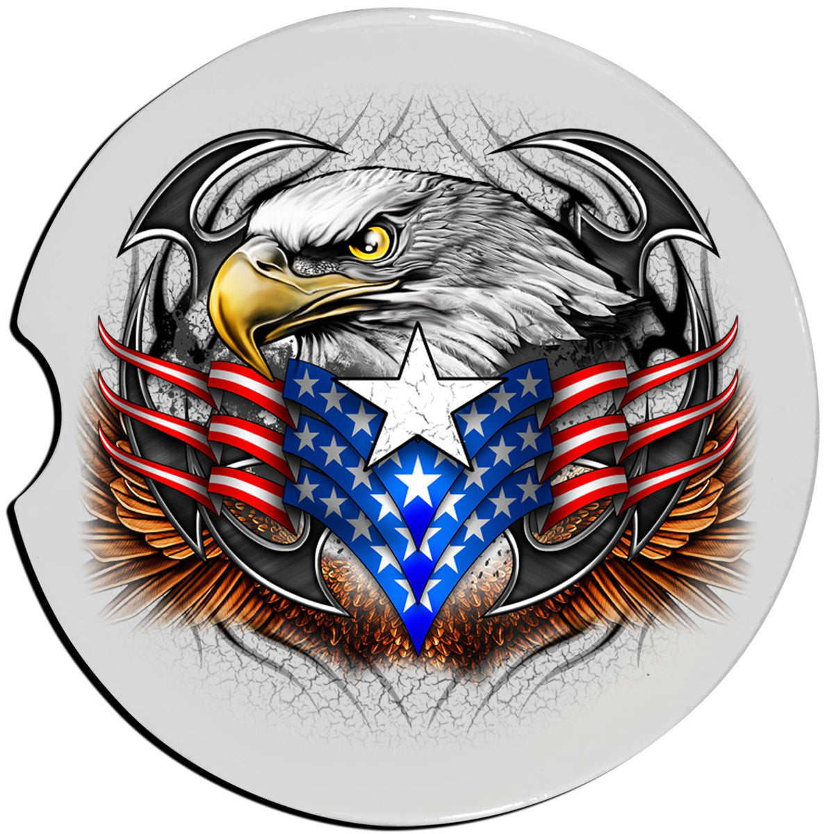 Eagle with US Flag Car Coasters