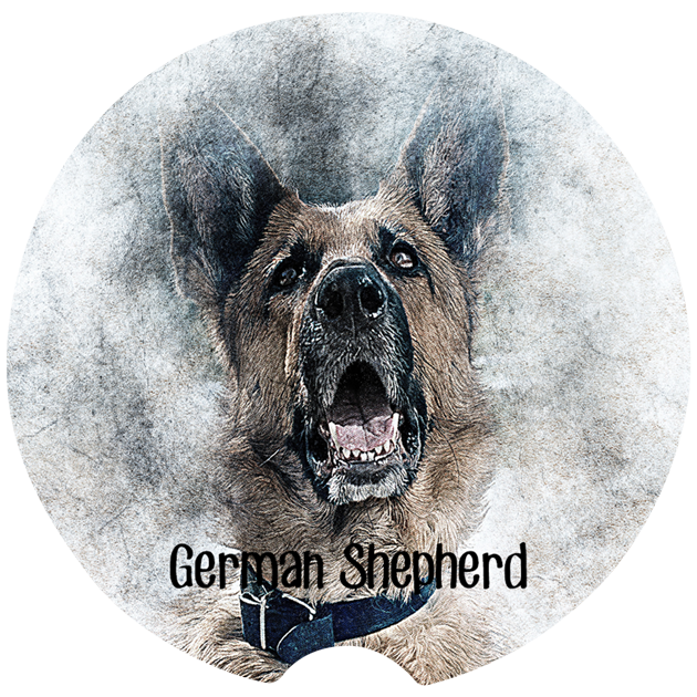 German Shepherd Car Coasters – Watercolor