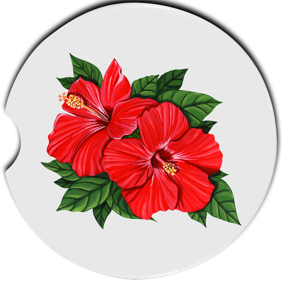 Hibiscus Car Coasters