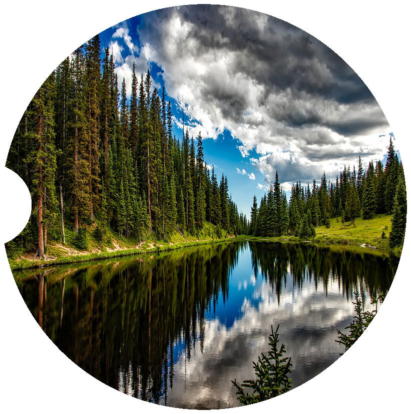 Mountain Lake Car Coasters