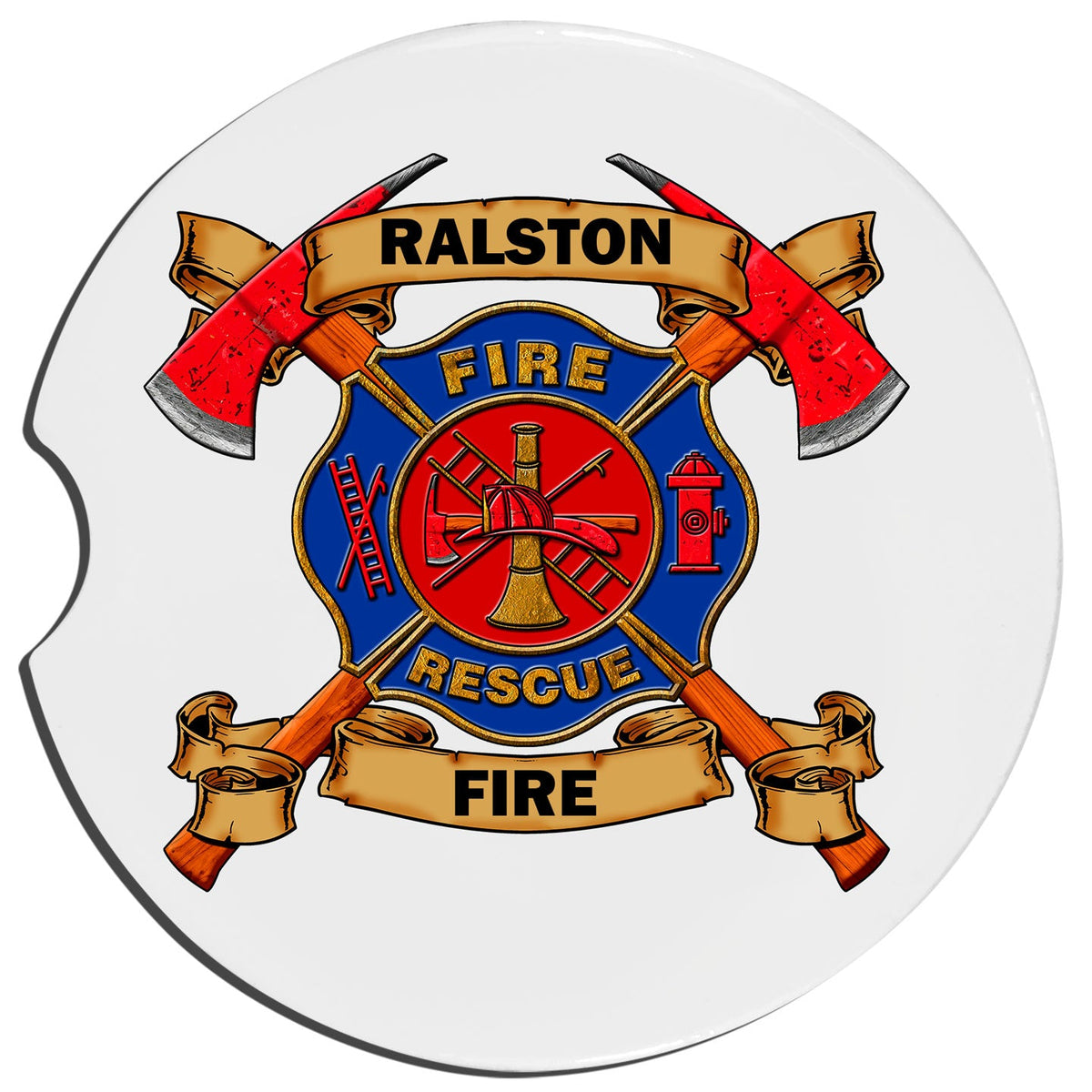 Personalized Fire Maltese Car Coasters
