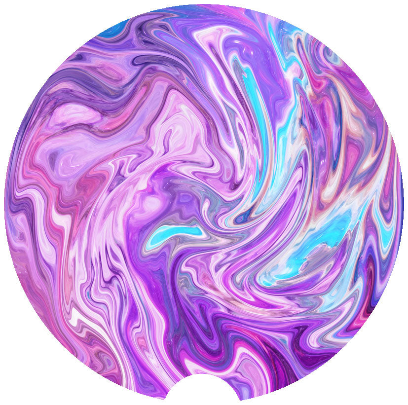 Purple Pink and Blue Spiral Car Coasters