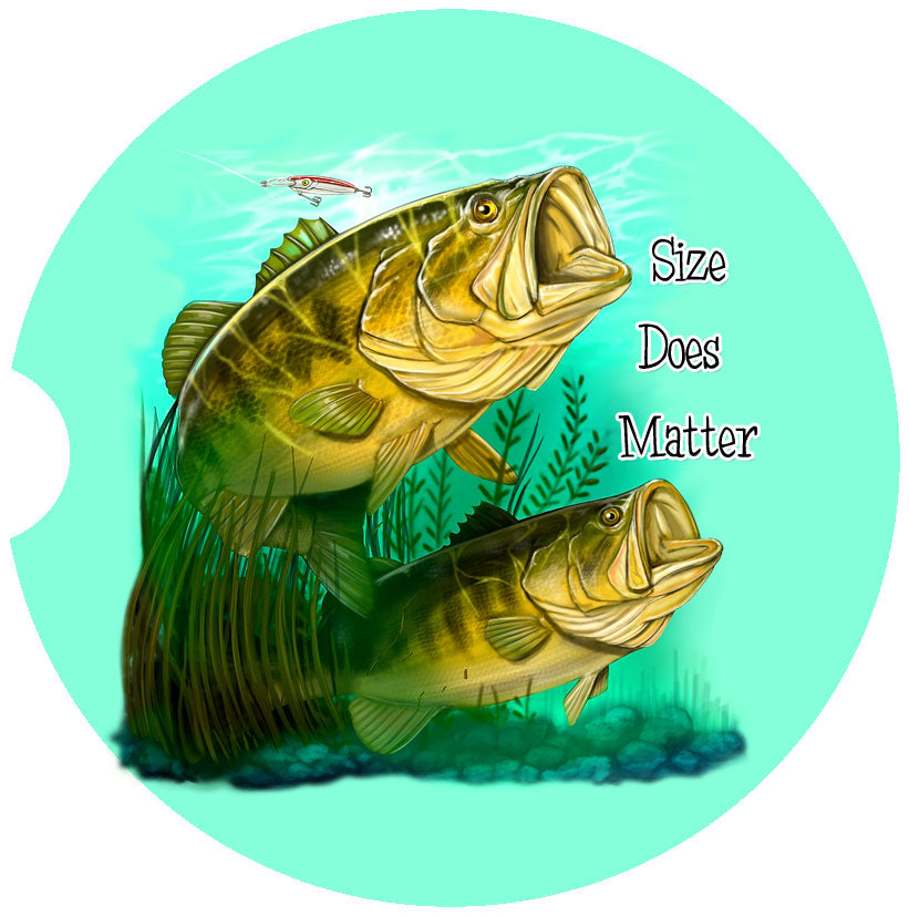 Size Does Matter Largemouth Bass Car Coasters