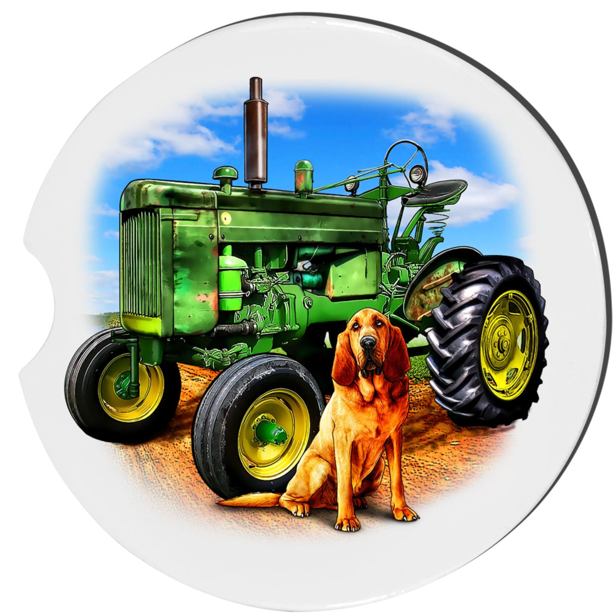 Tractor with dog Car Coasters