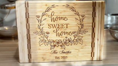 Home Sweet Home Bamboo Cutting Board