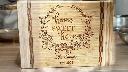 Home Sweet Home Bamboo Cutting Board