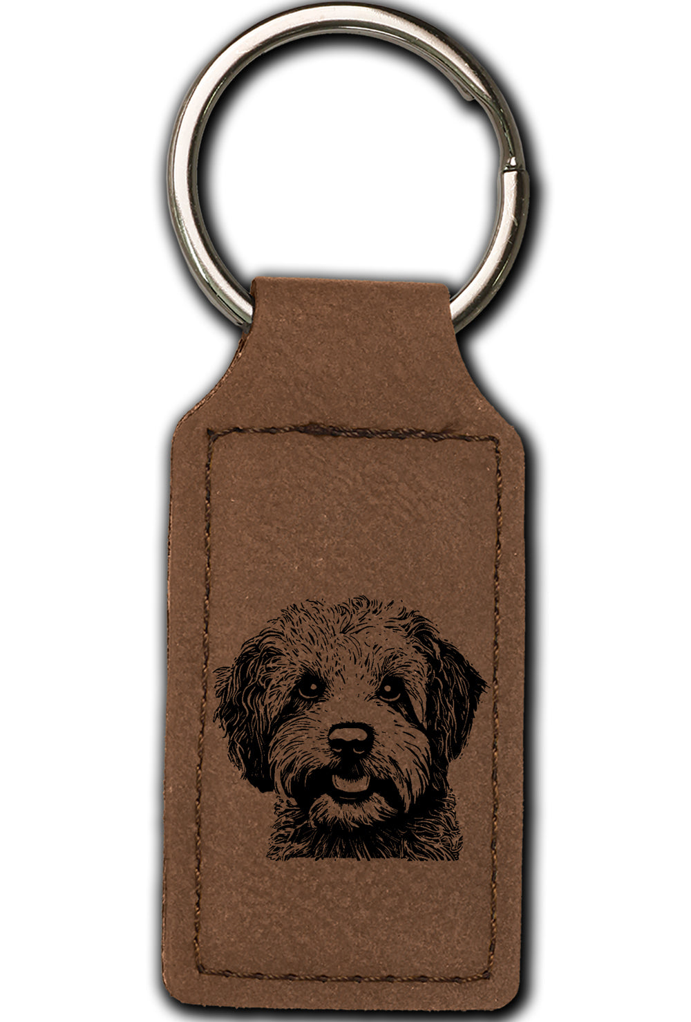Bichon Frise Leatherette Key Chain