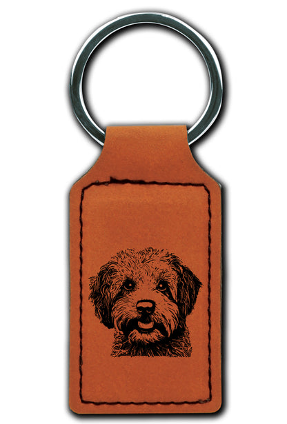 Bichon Frise Leatherette Key Chain