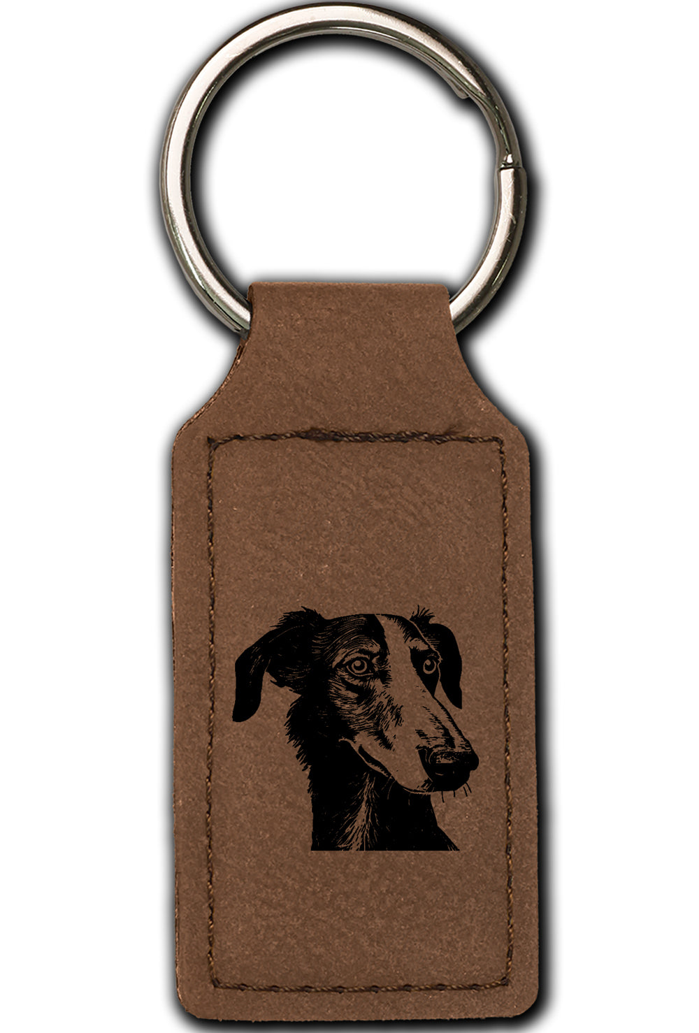Borzoi Leatherette Key Chain
