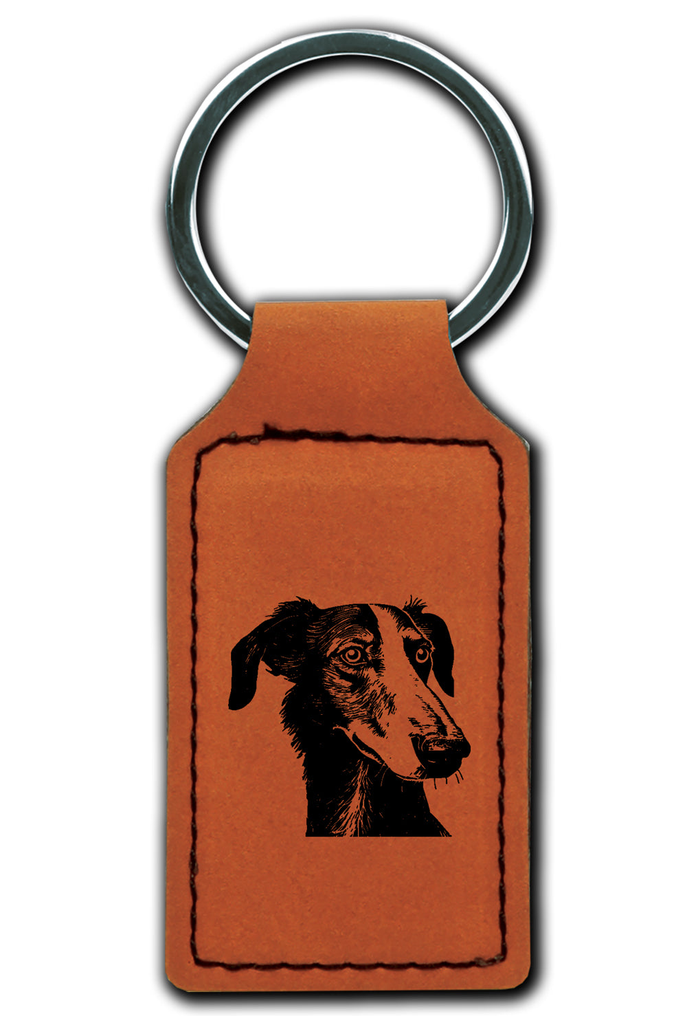 Borzoi Leatherette Key Chain