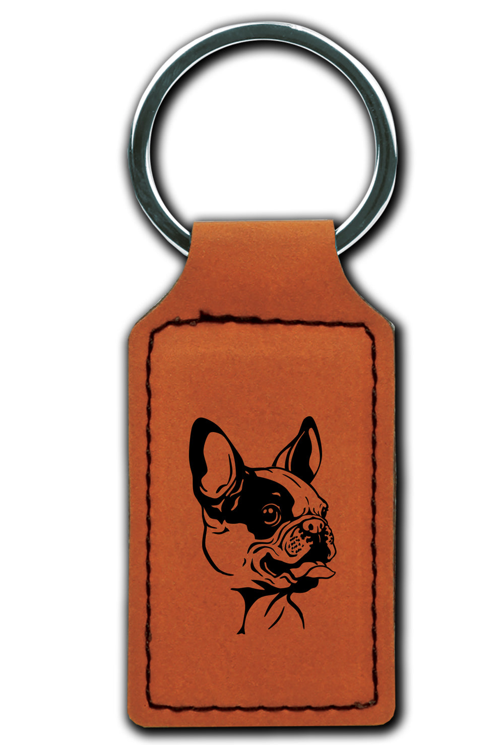Boston Terrier Leatherette Key Chain
