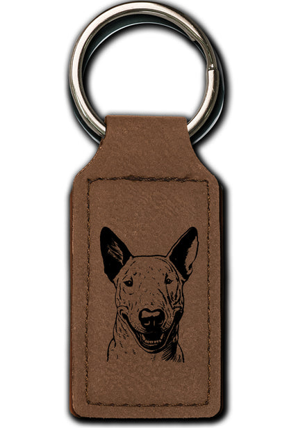 Bull Terrier Leatherette Key Chain