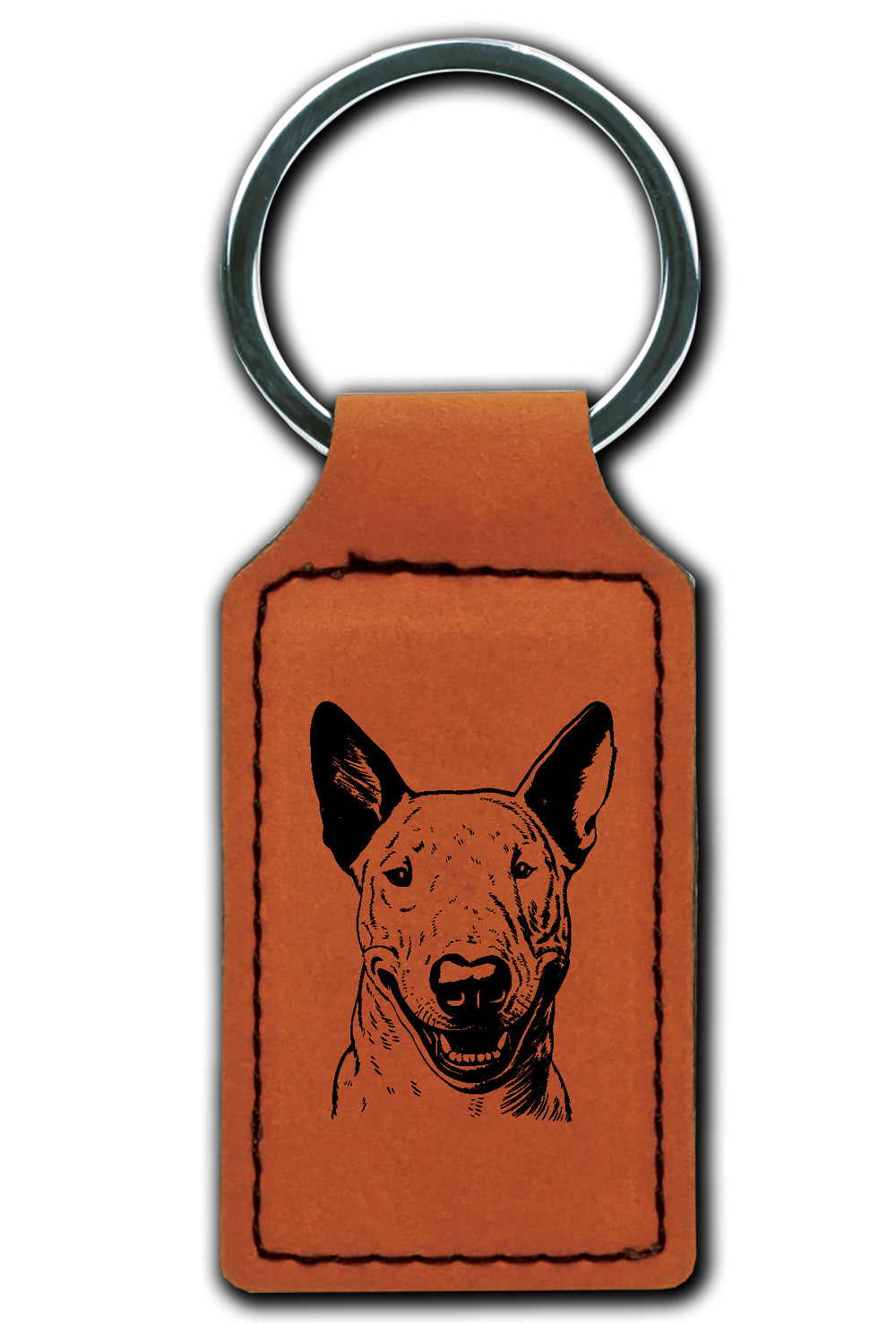 Bull Terrier Leatherette Key Chain