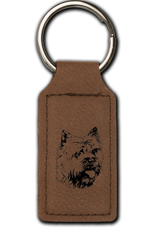 Cairn Terrier Leatherette Key Chain