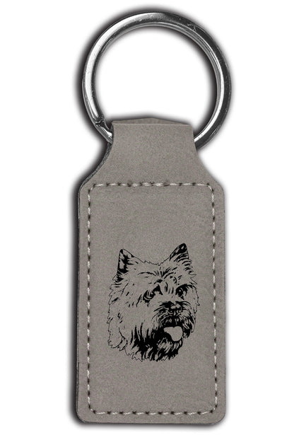 Cairn Terrier Leatherette Key Chain