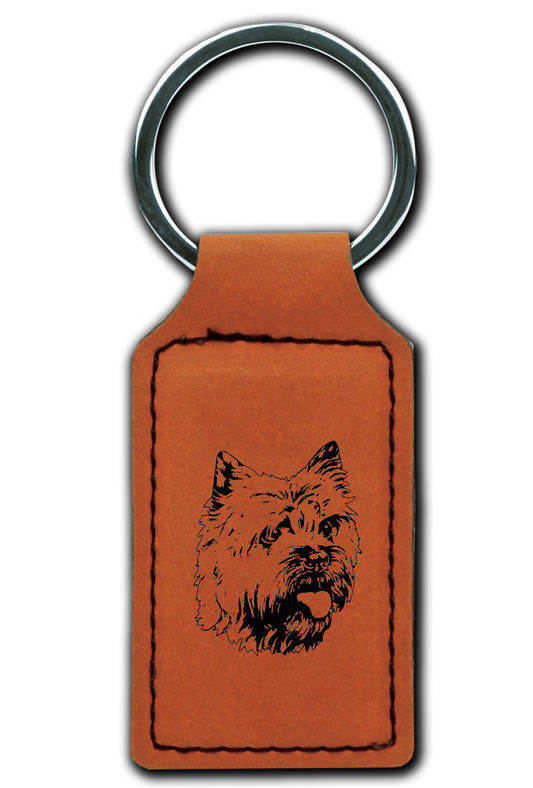 Cairn Terrier Leatherette Key Chain