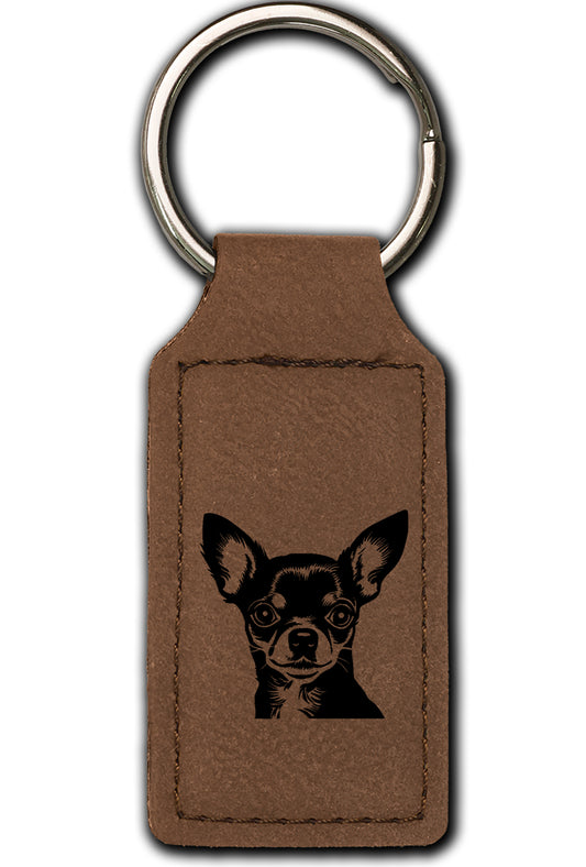 Chihuahua Leatherette Key Chain