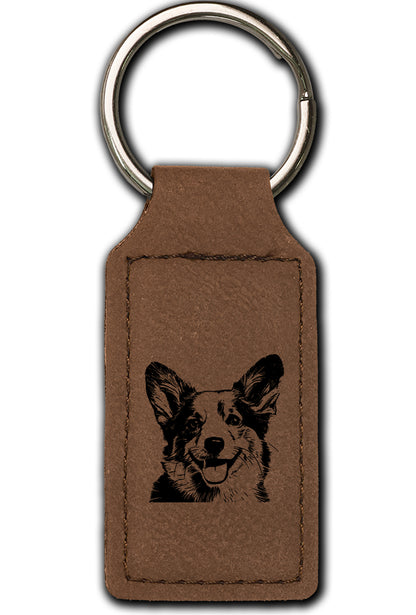 Corgi Leatherette Key Chain