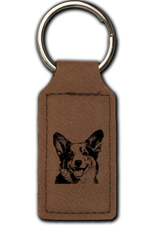 Corgi Leatherette Key Chain
