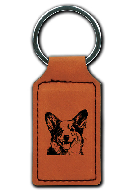 Corgi Leatherette Key Chain