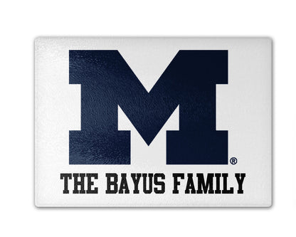 University of Michigan Wolverines Glass Cutting Board