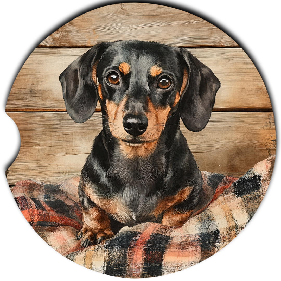 Dachshund Wood Blanket single coaster design