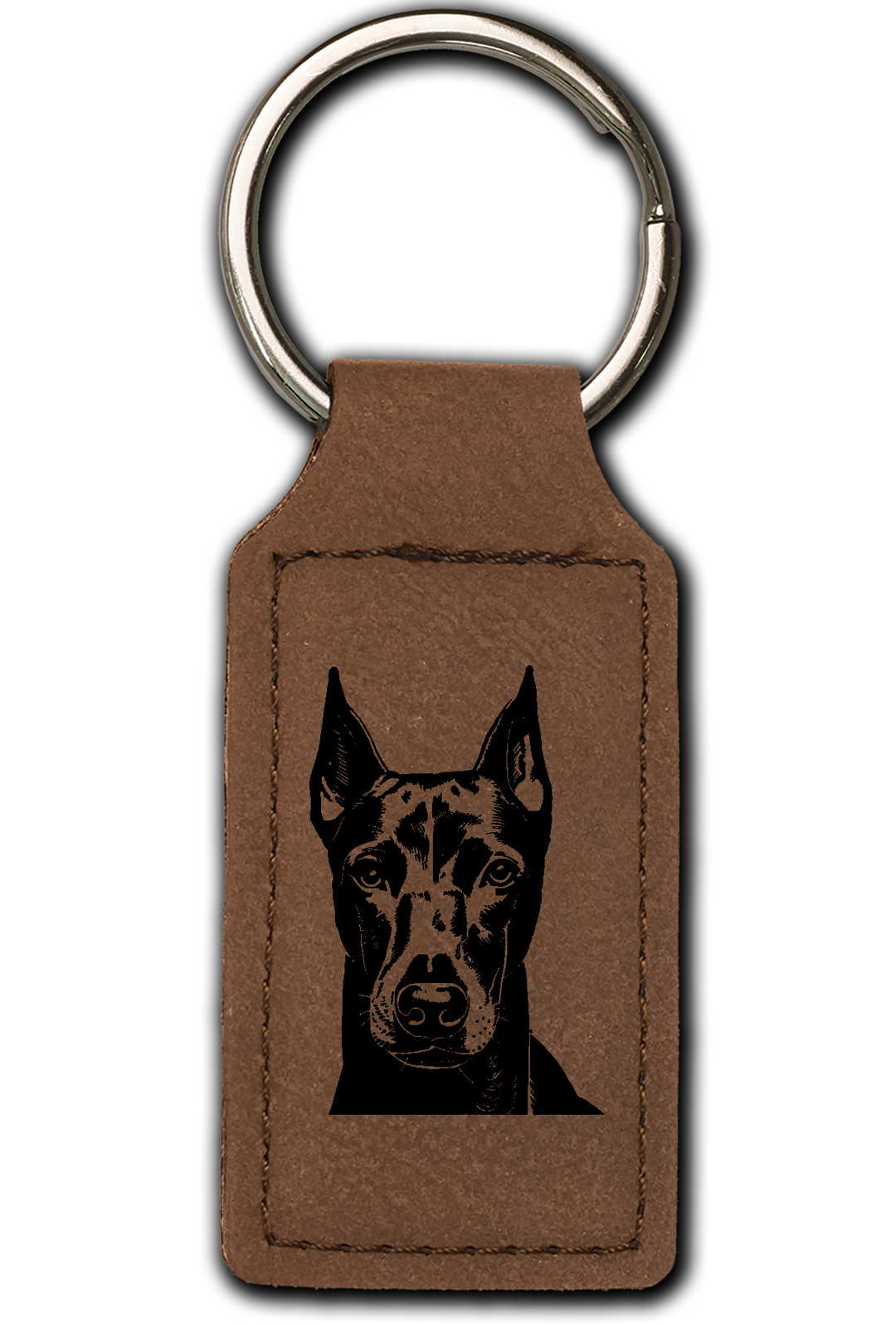 Doberman Leatherette Key Chain