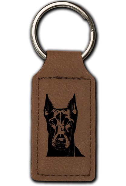 Doberman Leatherette Key Chain